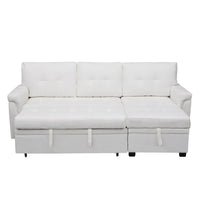 Canapé sectionnel réversible avec lit escamotable, méridienne de rangement dissimulée, pieds durables,
