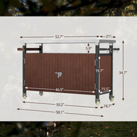 Chariot de barbecue extérieur avec plateau en acier inoxydable (sans tabouret)