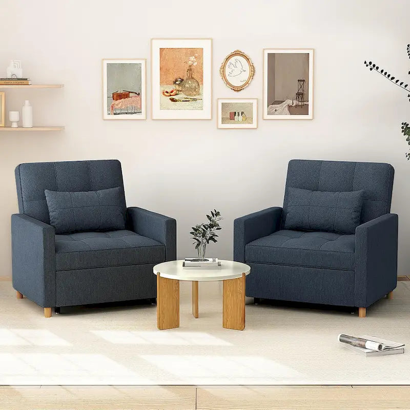 AECOJOY - Fauteuil convertible 3 en 1 avec coussin et dossier inclinable