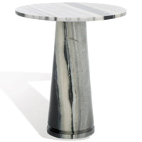 Table d'appoint ronde haute en marbre SAFAVIEH Couture Ghicu - 56 cm L x 53 cm P x 61 cm H - 21Wx21Dx24H