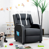 Fauteuil Inclinable Enfant Gymax Ergonomique en Cuir avec Repose-Pieds