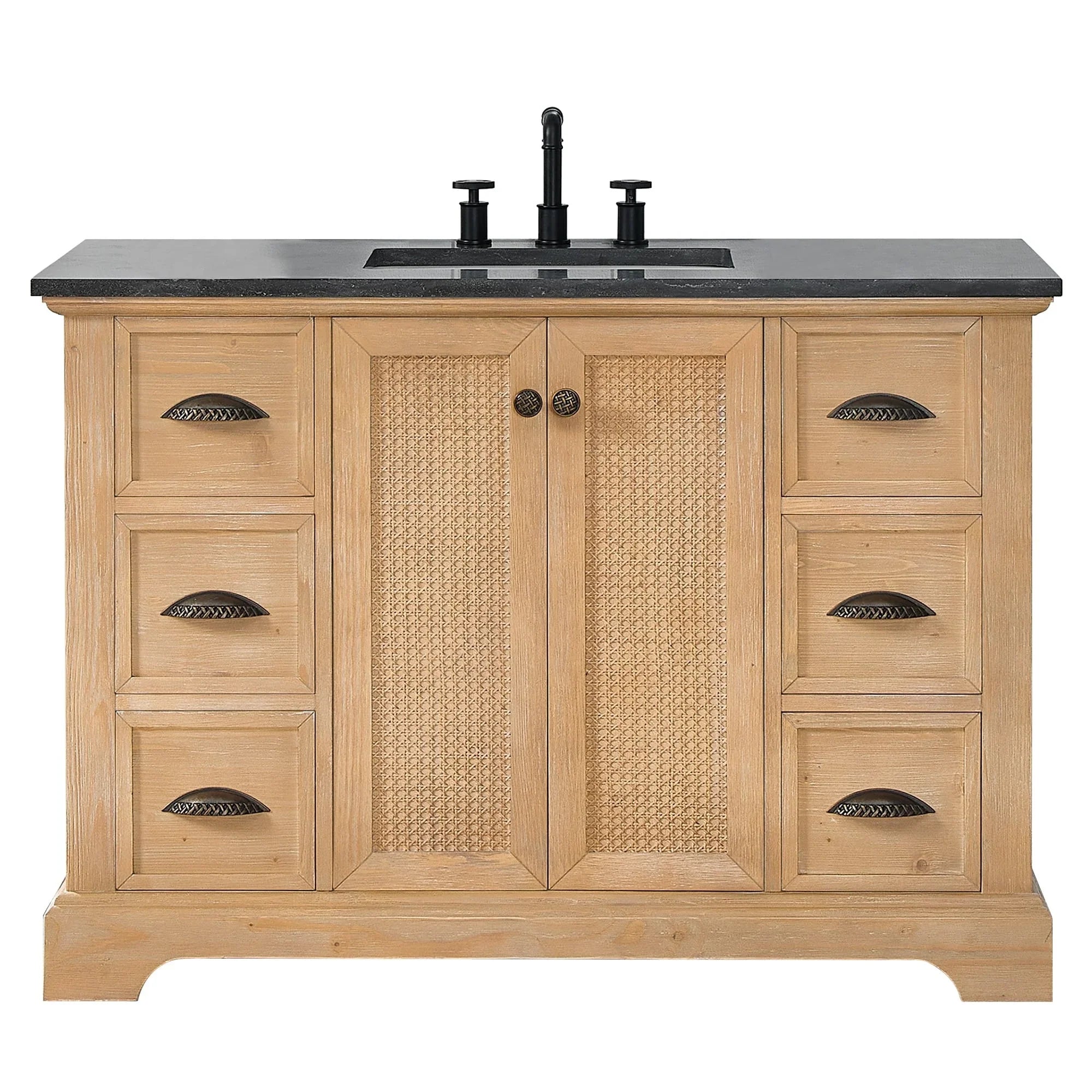 Hervas Meuble-lavabo avec dessus en marbre naturel sans miroir