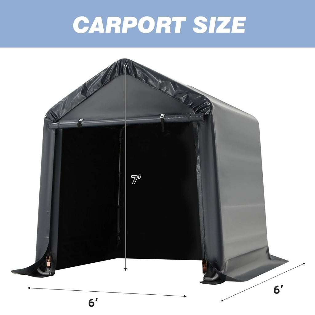 Abri de rangement extérieur et auvent carport : abri portable pour vélos, motos et rangement de jardin