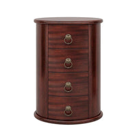 Table d'appoint ronde en bois massif, sans assemblage, avec tiroirs, style vintage