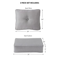 Sunbrella Ensemble de coussins d'extérieur à assise profonde premium 2 pièces