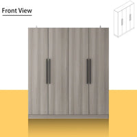 Armoire moderne autoportante en bois massif avec étagères de rangement