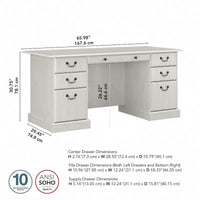 Bureau de direction Bush Furniture Saratoga avec tiroirs et rangements