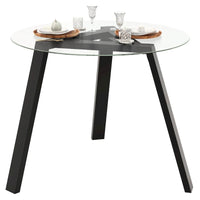 Table de salle à manger ronde en verre Costway 36" pour 4 personnes avec plateau en verre trempé - Voir détails