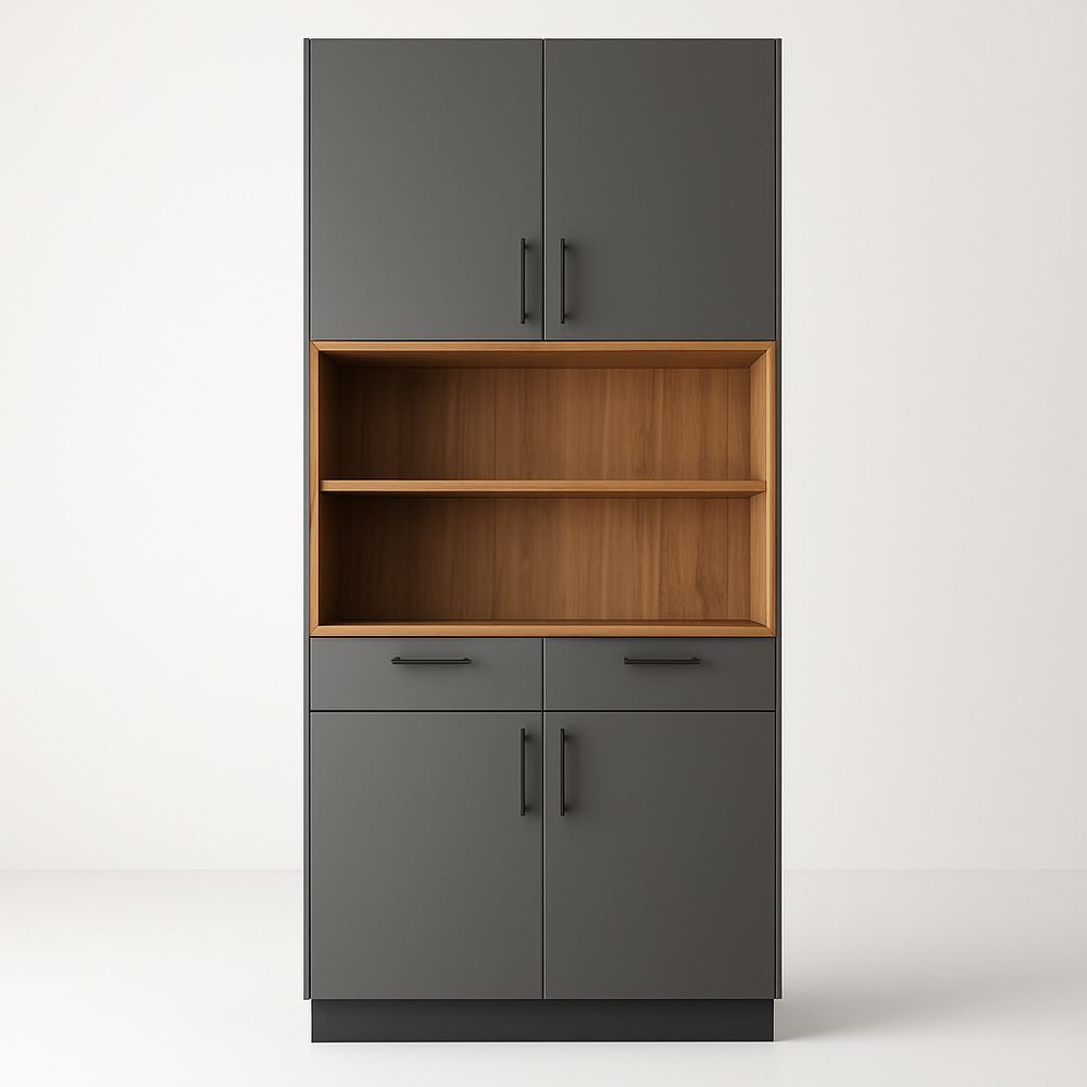 Armoire - Gris/Bois naturel