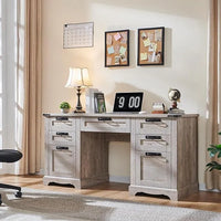 Bureau de direction 60 style ferme, bureau à domicile en bois, bureau informatique