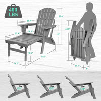 Chaise Adirondack pliante et réglable Vrakae avec ottoman
