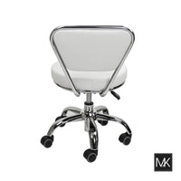 Tabouret court Dayton réglable de 13 à 15, avec dossier, blanc - N/A