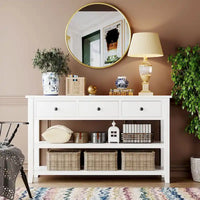 Console de style rétro avec deux étagères ouvertes