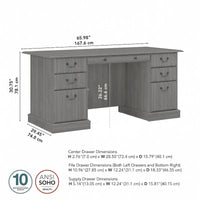 Bureau de direction Bush Furniture Saratoga avec tiroirs et rangements