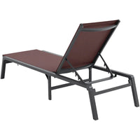 Chaises longues d'extérieur, chaises longues de patio en aluminium avec 5 positions réglables, chaises longues de piscine pliantes inclinables