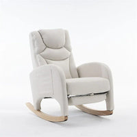 Fauteuil à Bascule d'Allaitement Ergonomique en Tissu avec Repose-Pieds Réglable