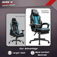 BOSSIN Chaise de gaming style racing, chaise de gamer grande et haute 300 lb à dossier haut chaise informatique