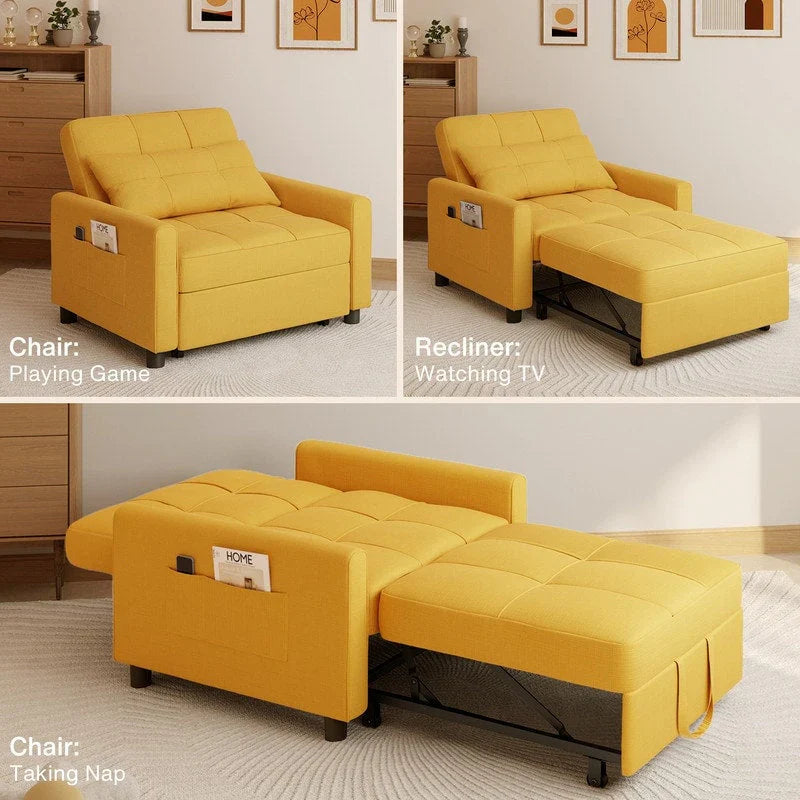 Canapé-lit réglable 3 en 1, fauteuil-canapé escamotable, lit pliant convertible pour salon