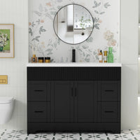 Wavy Line Ensemble meuble-lavabo de salle de bain 30/36/48 avec vasque & robinet