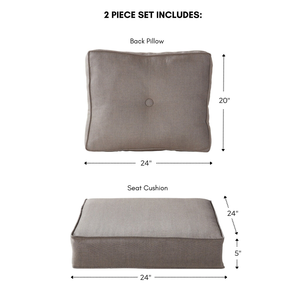 Sunbrella Ensemble de coussins d'extérieur à assise profonde premium 2 pièces