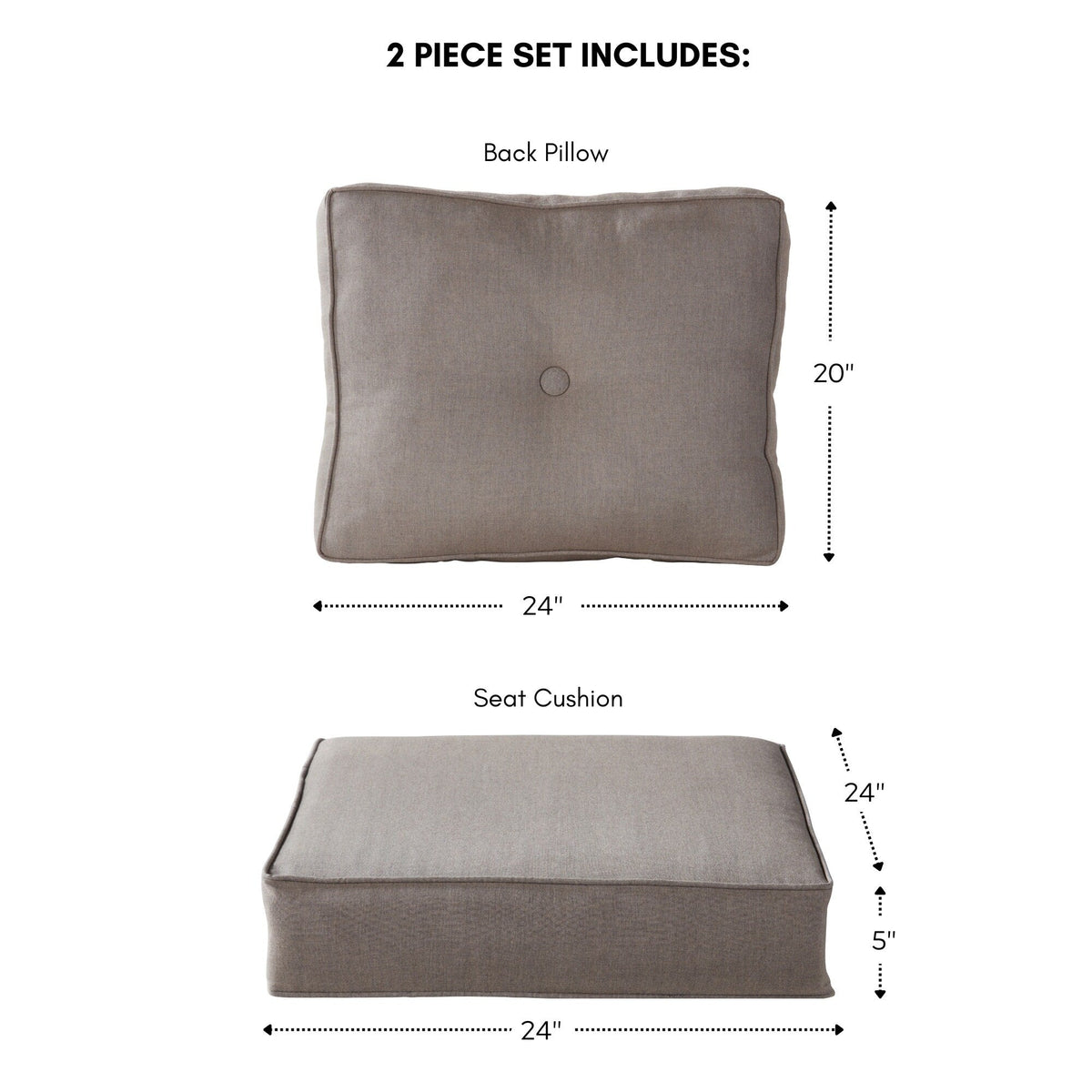Sunbrella Ensemble de coussins d'extérieur à assise profonde premium 2 pièces