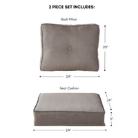 Sunbrella Ensemble de coussins d'extérieur à assise profonde premium 2 pièces
