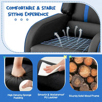 Fauteuil Inclinable Enfant Gymax Ergonomique en Cuir avec Repose-Pieds