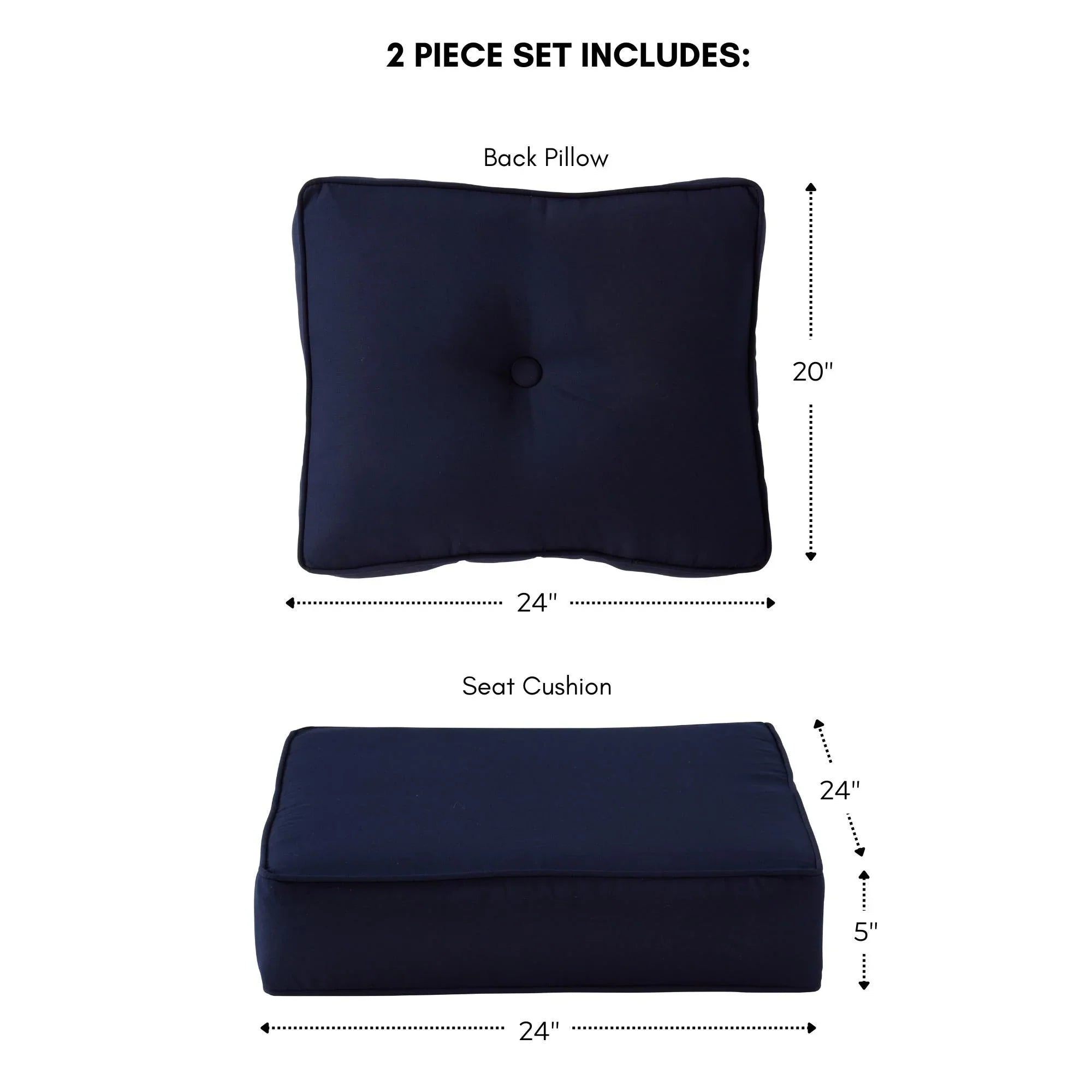 Sunbrella Ensemble de coussins d'extérieur à assise profonde premium 2 pièces