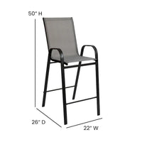 Lot de 4 tabourets de bar d'extérieur avec matériau Flex Comfort - Tabouret de terrasse