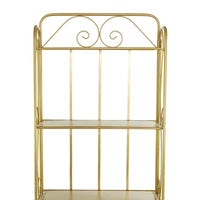 Étagère de boulanger pliante haute en métal à volutes, intérieure et extérieure, 5 étagères - Or ou blanc - Roche River Decor