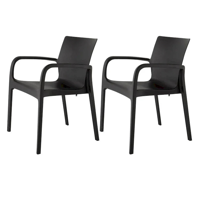 Fauteuil de salle à manger empilable toutes saisons Alissa en résine, lot de 2