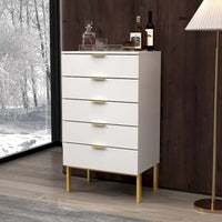 Commode de rangement à 5 tiroirs Table de chevet Meuble de rangement 60 cm L Blanc/Dos