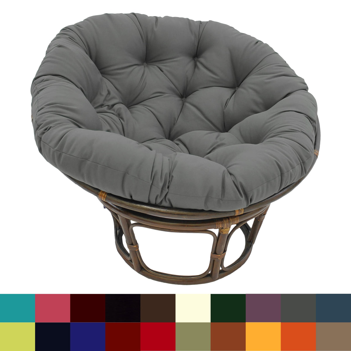 Bali Fauteuil papasan en rotin 42 pouces avec coussin en sergé