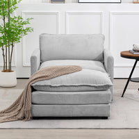 Canapé sectionnel en velours côtelé avec ottomans amovibles & coussins ultra-doux pour salon & chambre