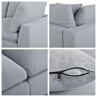 Canapé d'angle moderne en U avec 2 grandes méridiennes et poufs amovibles