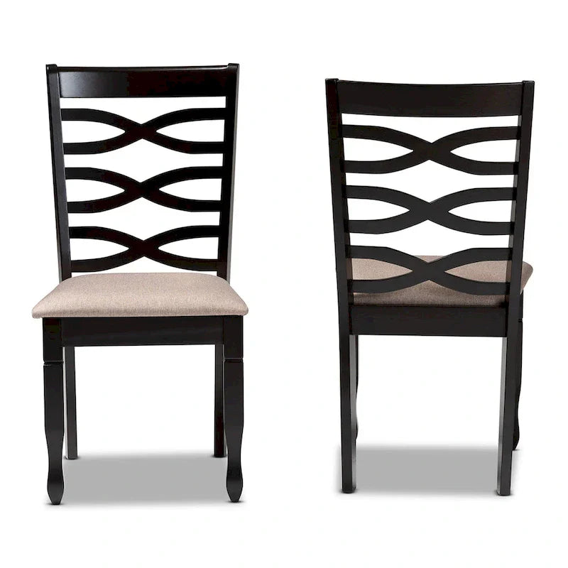 Lot de 2 chaises de salle à manger en bois Lanier (style moderne et contemporain)