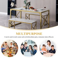 Table à manger 3 pièces VECELO avec banc, ensemble de table de salle à manger pour 4-6 personnes, table de cuisine avec 2 bancs, ensemble de table à manger