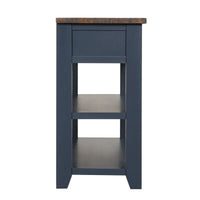 Console en bois avec 3 tiroirs de rangement et 2 étagères