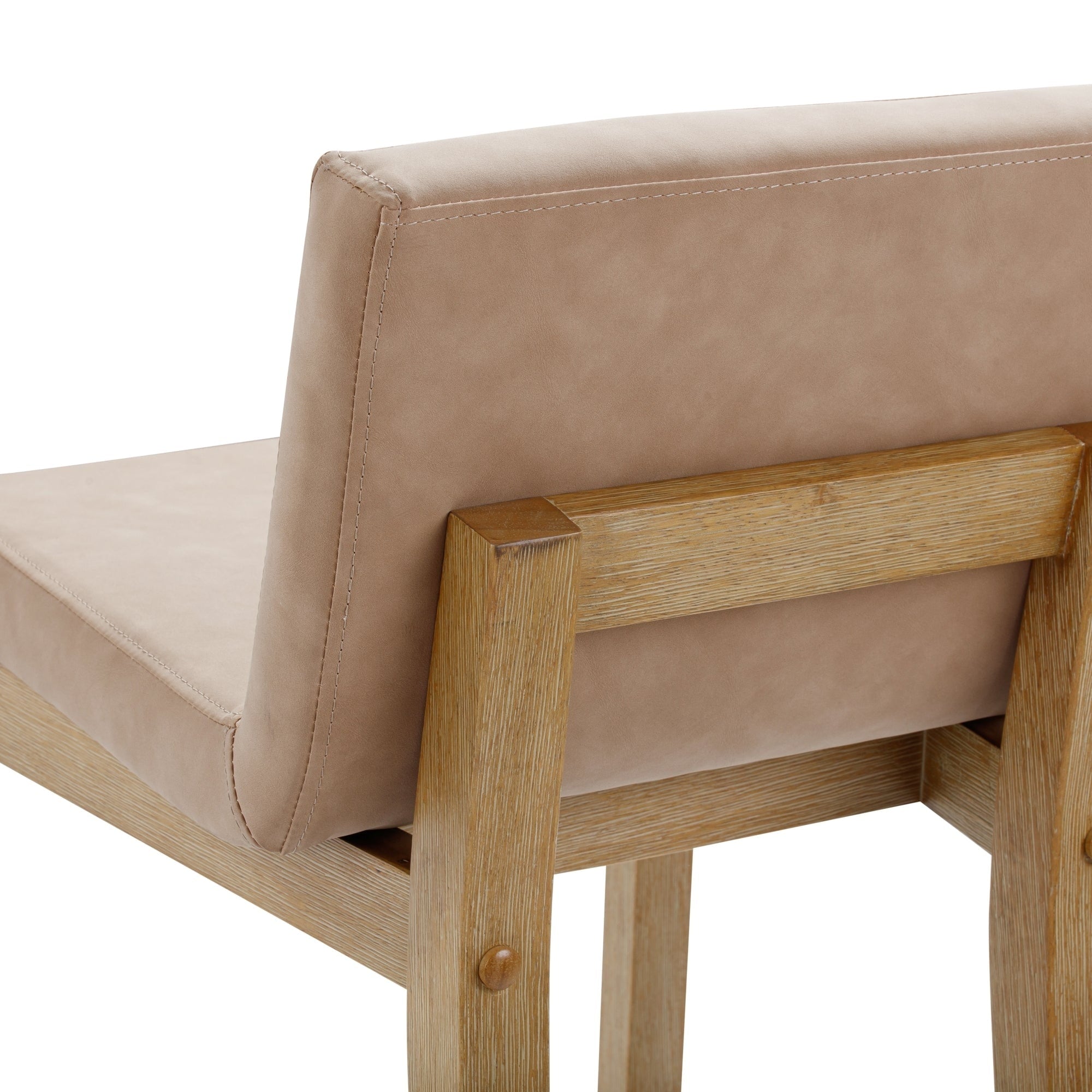 Gracie Tabouret de bar moderne, chaise rembourrée en bouclette et pieds en bois brossé