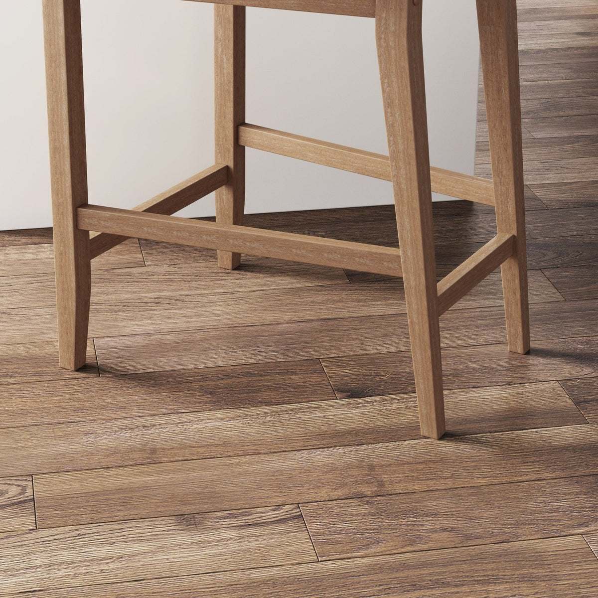 Gracie Tabouret de bar moderne, chaise rembourrée en bouclette et pieds en bois brossé