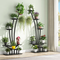 Support à plantes d'intérieur, étagère à fleurs 6 niveaux pour jardin domestique - lot de 2