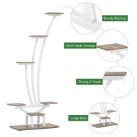 Support à plantes d'intérieur, étagère à fleurs 6 niveaux pour jardin domestique - lot de 2