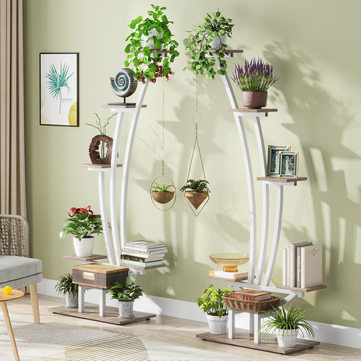 Support à plantes d'intérieur, étagère à fleurs 6 niveaux pour jardin domestique - lot de 2