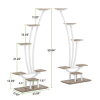 Support à plantes d'intérieur, étagère à fleurs 6 niveaux pour jardin domestique - lot de 2