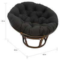 Bali Fauteuil papasan en rotin 42 pouces avec coussin en sergé