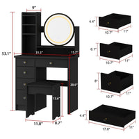 Ensemble coiffeuse table de maquillage avec miroir à écran tactile & tabouret