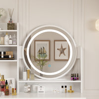 Ensemble coiffeuse table de maquillage avec miroir à écran tactile & tabouret