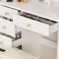 Ensemble coiffeuse table de maquillage avec miroir à écran tactile & tabouret