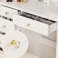 Ensemble coiffeuse table de maquillage avec miroir à écran tactile & tabouret