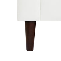Canapé moderne en cuir véritable avec pieds en bois & coussin traversin supplémentaire